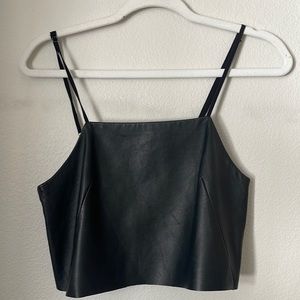 Lamb leather crop top by Veda
